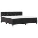 Box spring seng med hovedgærde Sort 200 x 180 cm Fløjl
