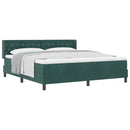Box spring seng med hovedgærde Mørkegrøn 200 x 180 cm Fløjl