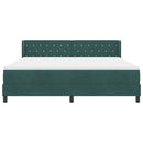 Box spring seng med hovedgærde Mørkegrøn 200 x 180 cm Fløjl
