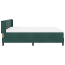 Box spring seng med hovedgærde Mørkegrøn 200 x 180 cm Fløjl