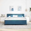 Box spring seng med hovedgærde Mørk blå 200 x 180 cm Fløjl