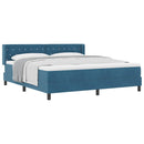 Box spring seng med hovedgærde Mørk blå 200 x 180 cm Fløjl