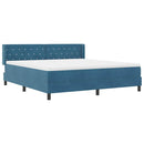 Box spring seng med hovedgærde Mørk blå 200 x 180 cm Fløjl