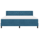 Box spring seng med hovedgærde Mørk blå 200 x 180 cm Fløjl
