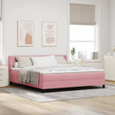 Box spring seng med hovedgærde Lyserød 200 x 180 cm Fløjl