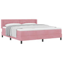 Box spring seng med hovedgærde Lyserød 200 x 180 cm Fløjl