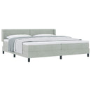 Box spring seng med hovedgærde Lysegrå 200 x 200 cm Fløjl