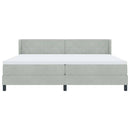 Box spring seng med hovedgærde Lysegrå 200 x 200 cm Fløjl