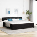 Box spring seng med hovedgærde Sort 200 x 200 cm Fløjl