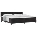 Box spring seng med hovedgærde Sort 200 x 200 cm Fløjl