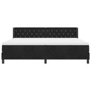 Box spring seng med hovedgærde Sort 200 x 200 cm Fløjl