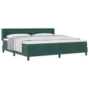 Box spring seng med hovedgærde Mørkegrøn 200 x 200 cm Fløjl