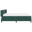 Box spring seng med hovedgærde Mørkegrøn 200 x 200 cm Fløjl