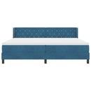 Box spring seng med hovedgærde Mørk blå 200 x 200 cm Fløjl