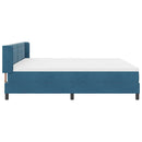 Box spring seng med hovedgærde Mørk blå 200 x 200 cm Fløjl