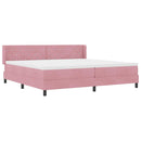 Box spring seng med hovedgærde Lyserød 200 x 200 cm Fløjl
