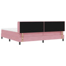 Box spring seng med hovedgærde Lyserød 200 x 200 cm Fløjl
