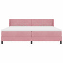 Box spring seng med hovedgærde Lyserød 200 x 200 cm Fløjl