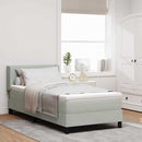 Box spring seng med hovedgærde Lysegrå 200 x 80 cm Fløjl