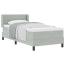 Box spring seng med hovedgærde Lysegrå 200 x 80 cm Fløjl