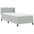 Box spring seng med hovedgærde Lysegrå 200 x 80 cm Fløjl