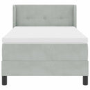 Box spring seng med hovedgærde Lysegrå 200 x 80 cm Fløjl