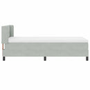 Box spring seng med hovedgærde Lysegrå 200 x 80 cm Fløjl