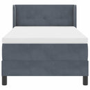 Box spring seng med hovedgærde Mørkegrå 200 x 80 cm Fløjl