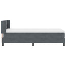 Box spring seng med hovedgærde Mørkegrå 190 x 90 cm Fløjl