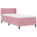 Box spring seng med hovedgærde Lyserød 190 x 90 cm Fløjl