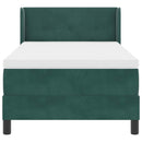 Box spring seng med hovedgærde Mørkegrøn 200 x 100 cm Fløjl