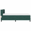 Box spring seng med hovedgærde Mørkegrøn 200 x 100 cm Fløjl