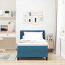 Box spring seng med hovedgærde Mørk blå 200 x 100 cm Fløjl