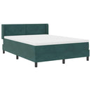 Box spring seng med hovedgærde Mørkegrøn 190 x 140 cm Fløjl