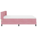 Box spring seng med hovedgærde Lyserød 190 x 140 cm Fløjl