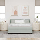 Box spring seng med hovedgærde Lysegrå 200 x 140 cm Fløjl