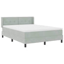 Box spring seng med hovedgærde Lysegrå 200 x 140 cm Fløjl