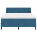 Box spring seng med hovedgærde Mørk blå 200 x 140 cm Fløjl