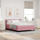 Box spring seng med hovedgærde Lyserød 200 x 140 cm Fløjl