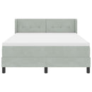 Box spring seng med hovedgærde Lysegrå 200 x 160 cm Fløjl
