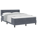 Box spring seng med hovedgærde Mørkegrå 200 x 160 cm Fløjl