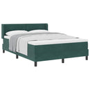 Box spring seng med hovedgærde Mørkegrøn 200 x 160 cm Fløjl