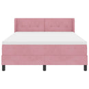 Box spring seng med hovedgærde Lyserød 200 x 160 cm Fløjl