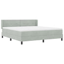 Box spring seng med hovedgærde Lysegrå 200 x 180 cm Fløjl