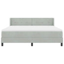 Box spring seng med hovedgærde Lysegrå 200 x 180 cm Fløjl