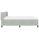Box spring seng med hovedgærde Lysegrå 200 x 180 cm Fløjl
