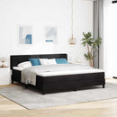Box spring seng med hovedgærde Sort 200 x 180 cm Fløjl