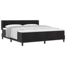 Box spring seng med hovedgærde Sort 200 x 180 cm Fløjl