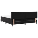 Box spring seng med hovedgærde Sort 200 x 180 cm Fløjl