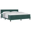 Box spring seng med hovedgærde Mørkegrøn 200 x 180 cm Fløjl